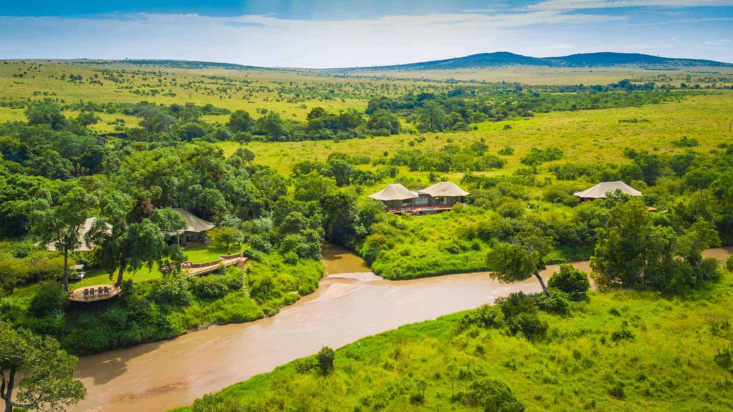 Sala’s Camp Luxury tents along the sandriver